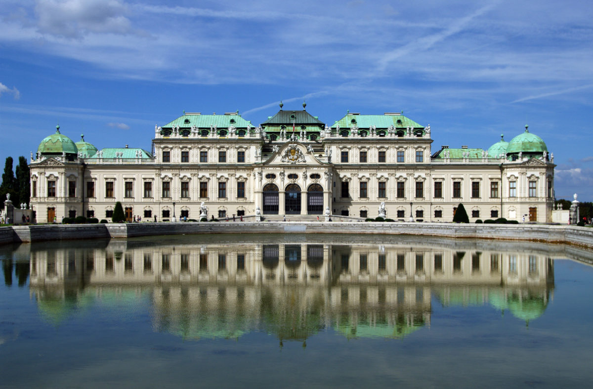 Das Schloss Belvedere am Rande des Stadtzentrums von Wien